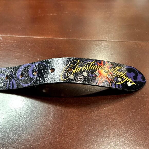 Christian Audigier Vintage Handmade Genuine Leather Belt (Python Effect) - Picture 6 of 9